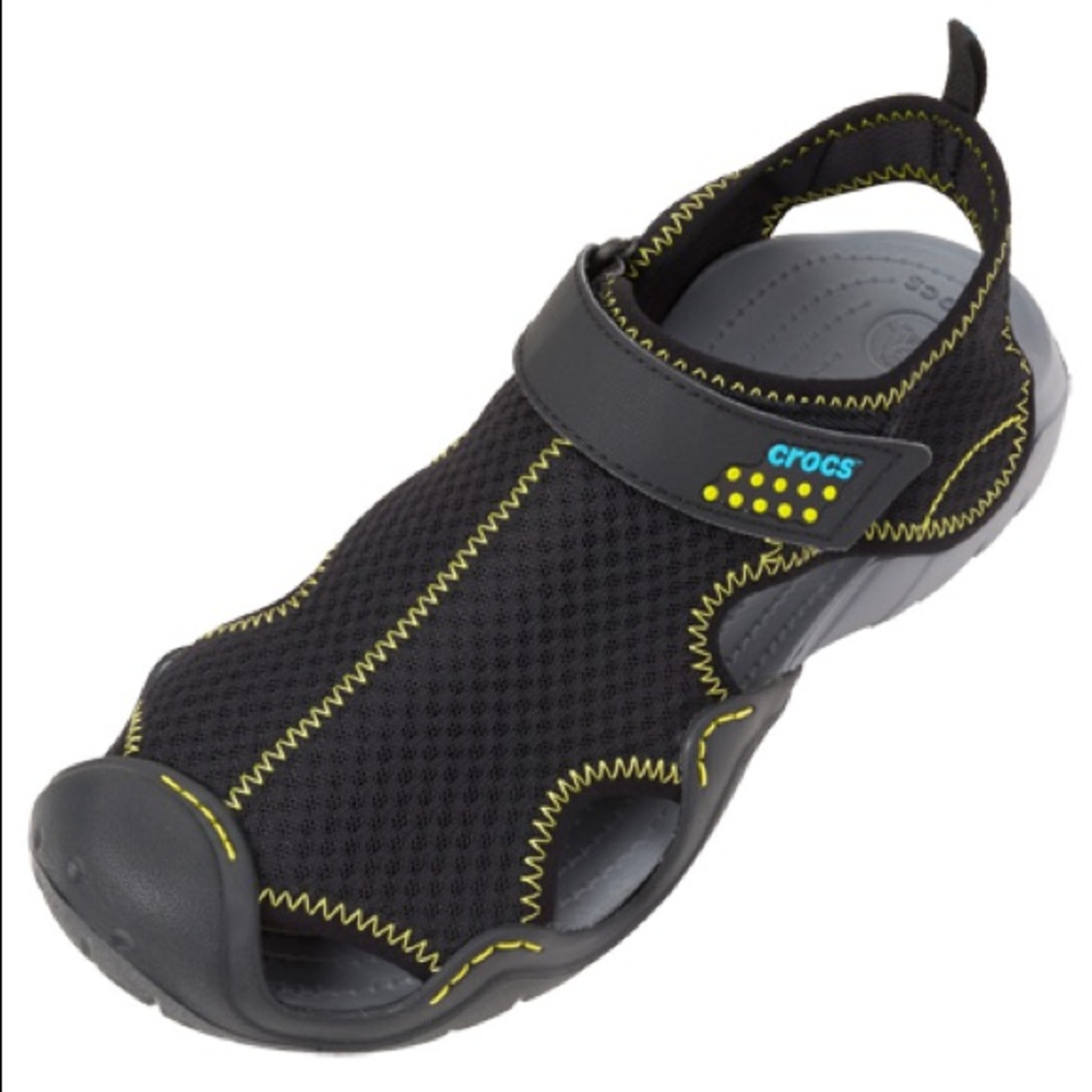 Crocs Men’s Black Swiftwater Sandal Size Mens 8